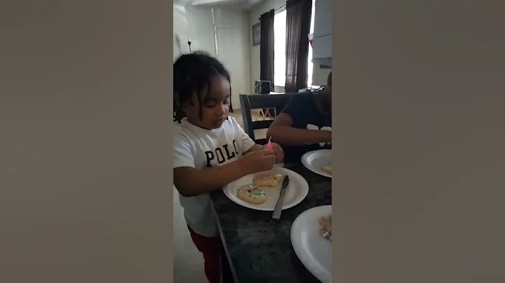 Me and my neice and nefew making Easter cookies