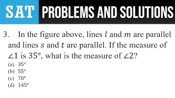 3. In the figure above, lines l and m are parallel and lines s and t are parallel. If the measure