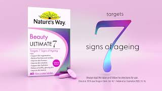 NEW Nature's Way Beauty Ultimate 7 - Australia's 1st cosmeceutical ingestible for 7 signs of ageing