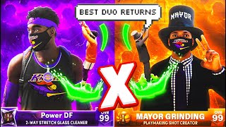 GRINDING DF + POWER DF BEST DUO RETURNS in NBA 2K21 NEXT GEN TWO 99 OVERALL DEMIGODS TAKEOVER PARK