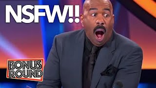 NSFW! YOU WON'T BELIEVE Some Of These Family Feud Answers A Shocked Steve Harvey Looks On!