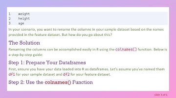 How to Rename Dataset Columns Using an External Feature Dataset