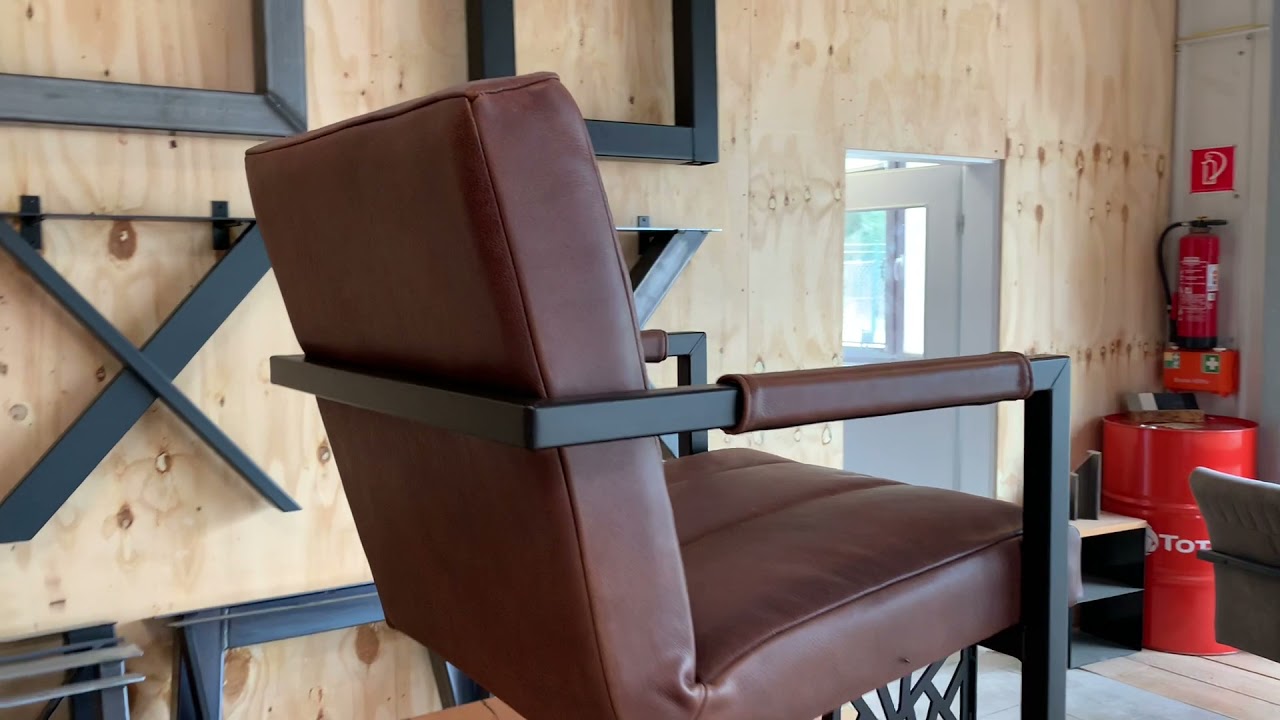 Büffelleder Freischwinger Stuhl 135BL