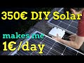 Cheap grid tie solar setup (600W 3kWh/day)
