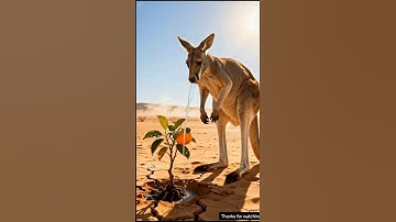 Kangaroo saved orange tree from drying by watering it😭#ai #shorts #tree #kangaroo #viral