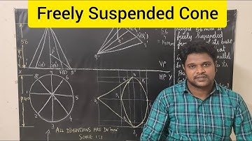 PROBLEM 14 ON PROJECTION OF CONE | PROJECTION OF SOLIDS | FREELY SUSPENDED STRING | ENGLISH