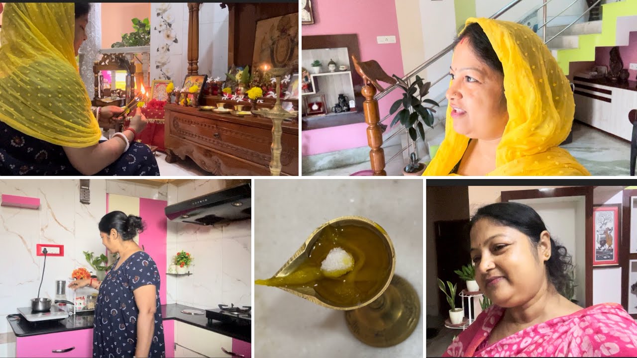  ভোরে উঠে সংসারের সবার মঙ্গলের জন্য চন্দ্রগ্রহণে ঠিক সময়ে পুজা অর্চনা আর ঘরের কাজ সেরে নিলাম 