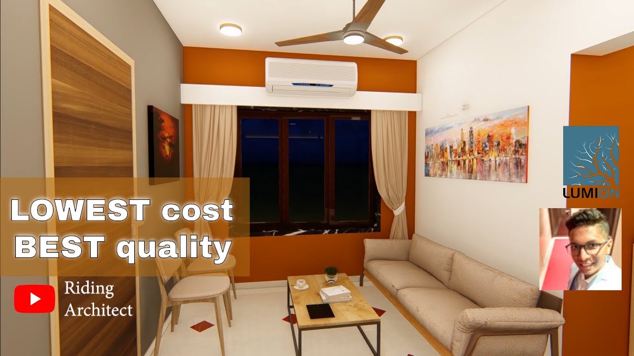 COMPACT 1BHK INTERIOR DESIGN || small flat || 400 sqft flat design ...