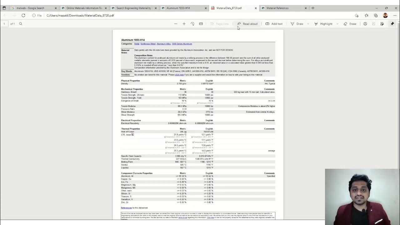 Mat A Material Property Finder YouTube