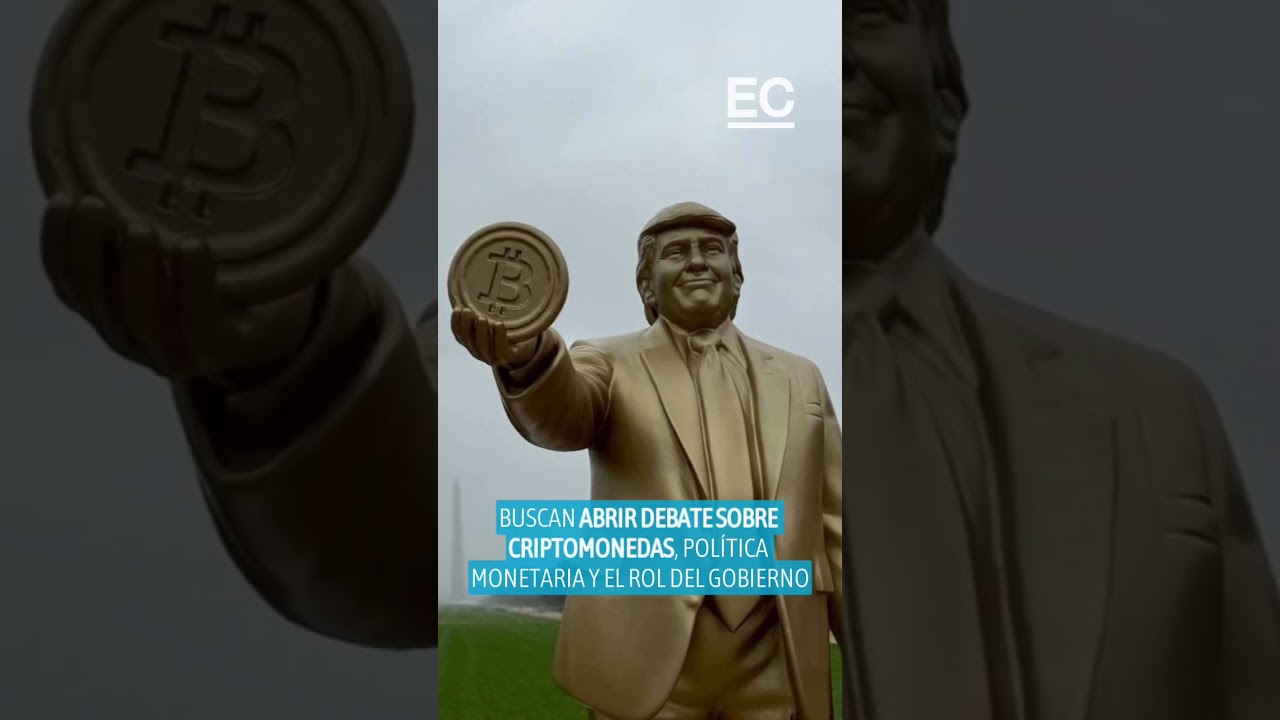 Estatua de Trump con Bitcoin en el Capitolio - YouTube