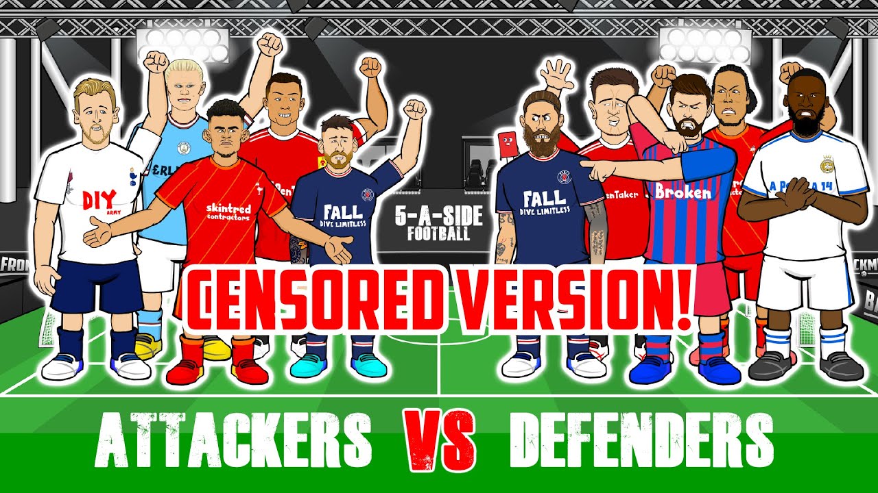 ⚽️5-A-SIDE: Attackers vs Defenders⚽️ CENSORED! Feat Ronaldo Messi Ramos Maguire Frontmen Season 4.1