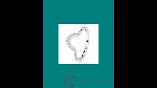 Chic White Topaz Arc Shape Stackable Ring