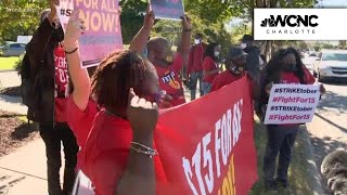 Workers demanding better pay, benefits