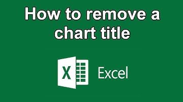 How to remove a chart title - Excel Tutorial