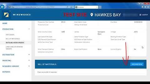 Creating a Bottling Work Order