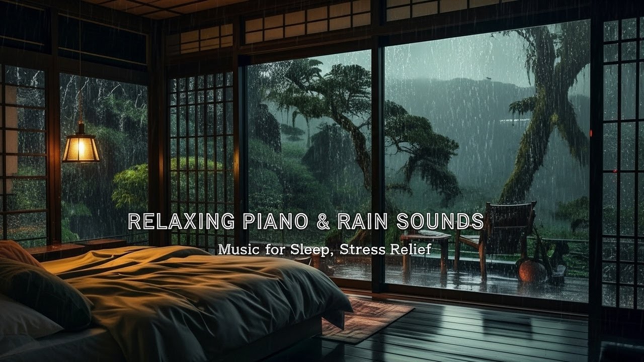 Calming Music For Stress Relief And Restful Night Sleep | Relaxing Sleep With Rainfall in the Forest