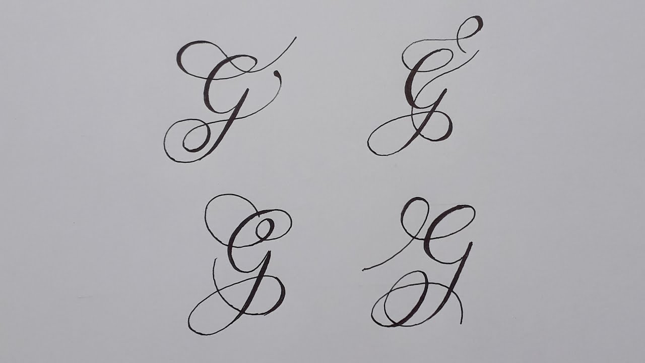 Calligraphy Letter G With Normal Pen / How To Write Capital Cursive For ...