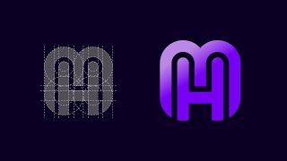 MH Monogram Logo Design Using a Circular Grid - Adobe Illustrator Tutorial