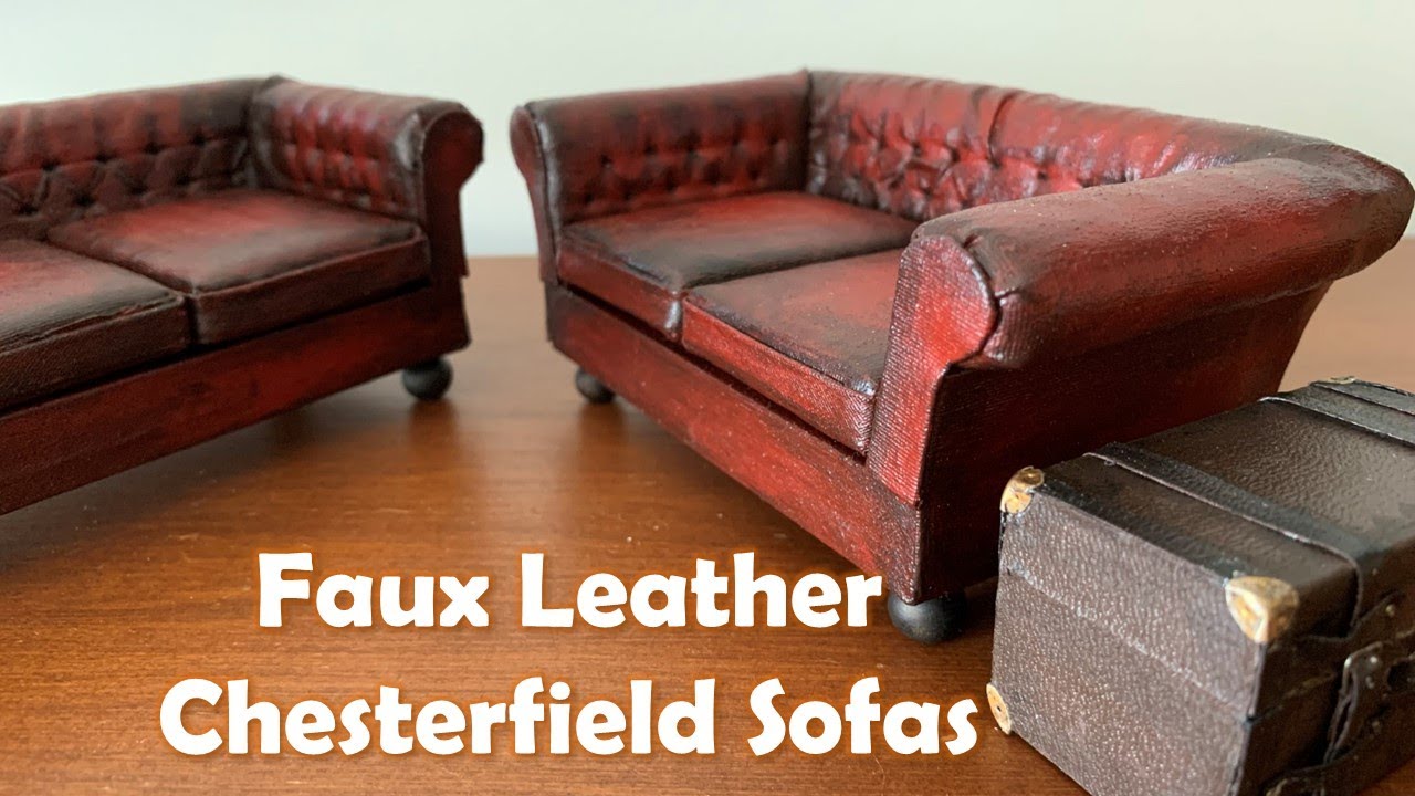 Миниатюрные диваны «Честерфилд» из искусственной кожи