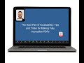2024 Summer School - The Hard Part of Accessibility: Tips & Tricks for Making Fully Accessible PDFs