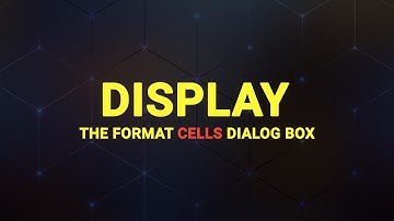 Display the Format Cells dialog box shortcut key in MS Excel