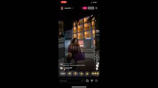 Quavo Girlfriend Saweetie Doing The Bust It Challange On The Side Walk In Los Angeles