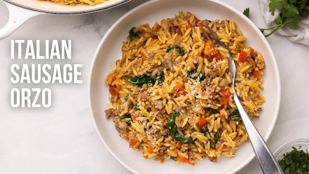 Italian Sausage Orzo l The Recipe Rebel