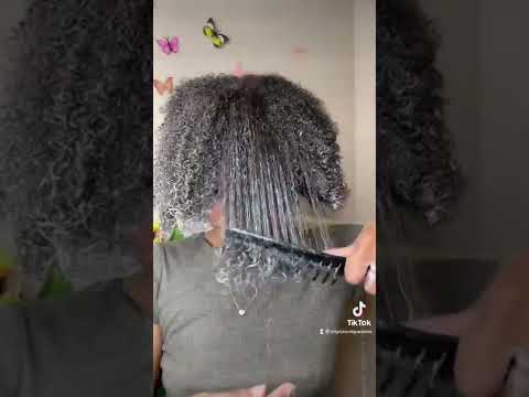 ASMR hair transformation 🎀 {curly ⏭ straight}