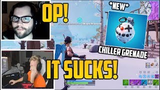 Streamers Using New Chiller Grenade Its Op - Fortnite Best Moments