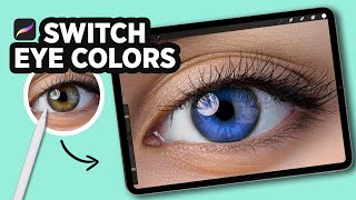 How To Change Eye Color in PROCREATE - Short Tutorial