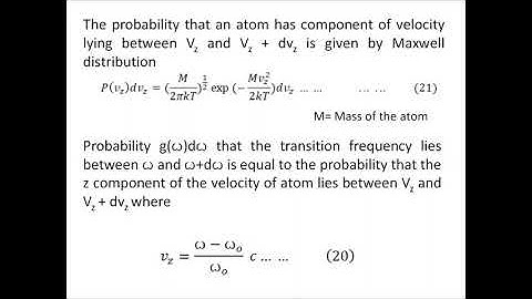 Laser Lecture 10 Doppler Line Broadening Mechanism