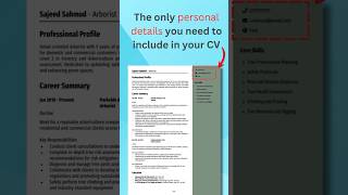 What personal details should you include in a CV?