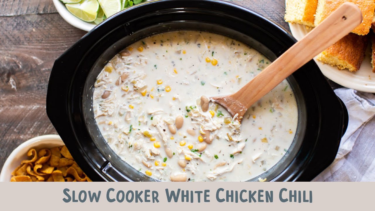 Best White Chicken Chili Crockpot Recipe - How To Make White Chicken Chili  Crockpot