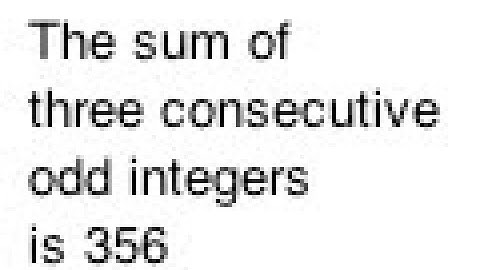Sum of Consecutive Odd Integers