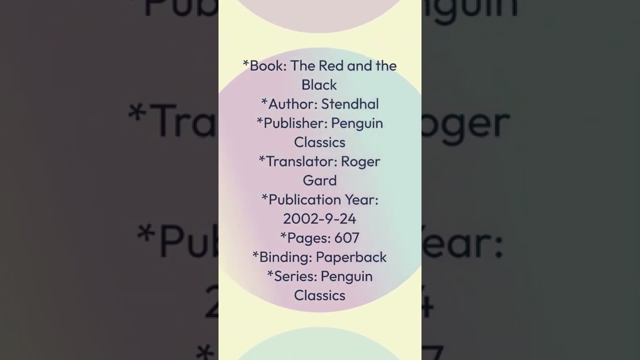 Book Review: The Red and the Black by Stendhal 