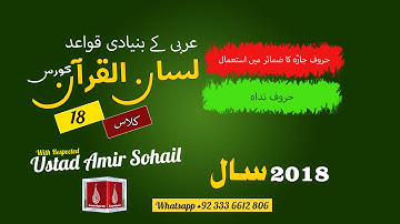 18-Lecture (Lisan-ul-Quran-2018,Part-1) By Amir Sohail حروف جارّہ کا ضمئر میں استعمال اور حروف نداہ