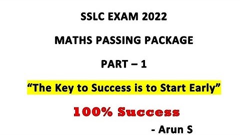 SSLC EXAM 2022 MATHS PASSING PACKAGE PART - 1  #sslcexam #kseeb #passingpackage