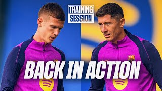 LEWANDOWSKI AND OLMO TAKE PART IN TRAINING | FC Barcelona π΅π΄
