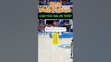 What is 25 ÷ 5 + 3 × 4 - 1?a) 16 b) 14 c) 18 d) 12#mathisfun #MATH #quiz #mathskills