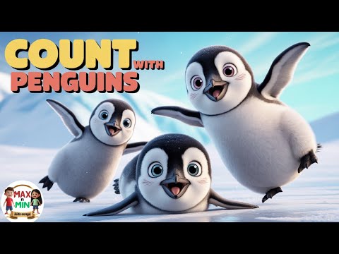 Five Little Penguins Jumping in the Snow, learn counting with fun, MAX ...