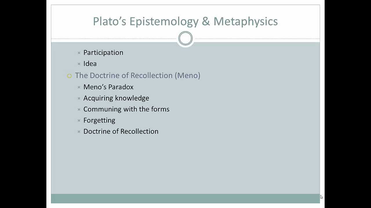 Intro III #2: Plato's Epistemology & Metaphysics - YouTube