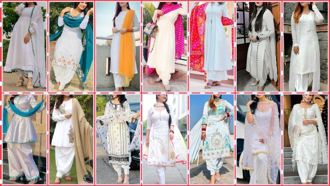 All time trending white colour punjabi suit design | White colour ke suit | White suit designs