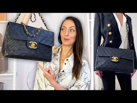 Chanel Vintage Classic Flap Jumbo XL Bag Review & Outfits 💃 