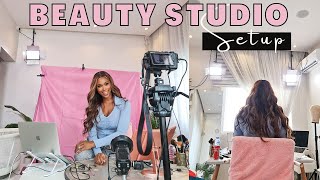 Studio Setup For Filming BEAUTY VIDEOS | Filming Accessories, Camera, Lens, Lighting, and Background screenshot 4