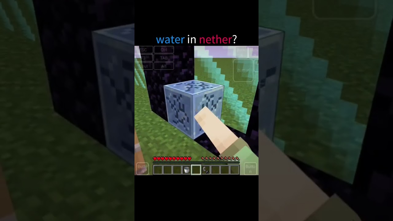 Minecraft water in nether!🤯 