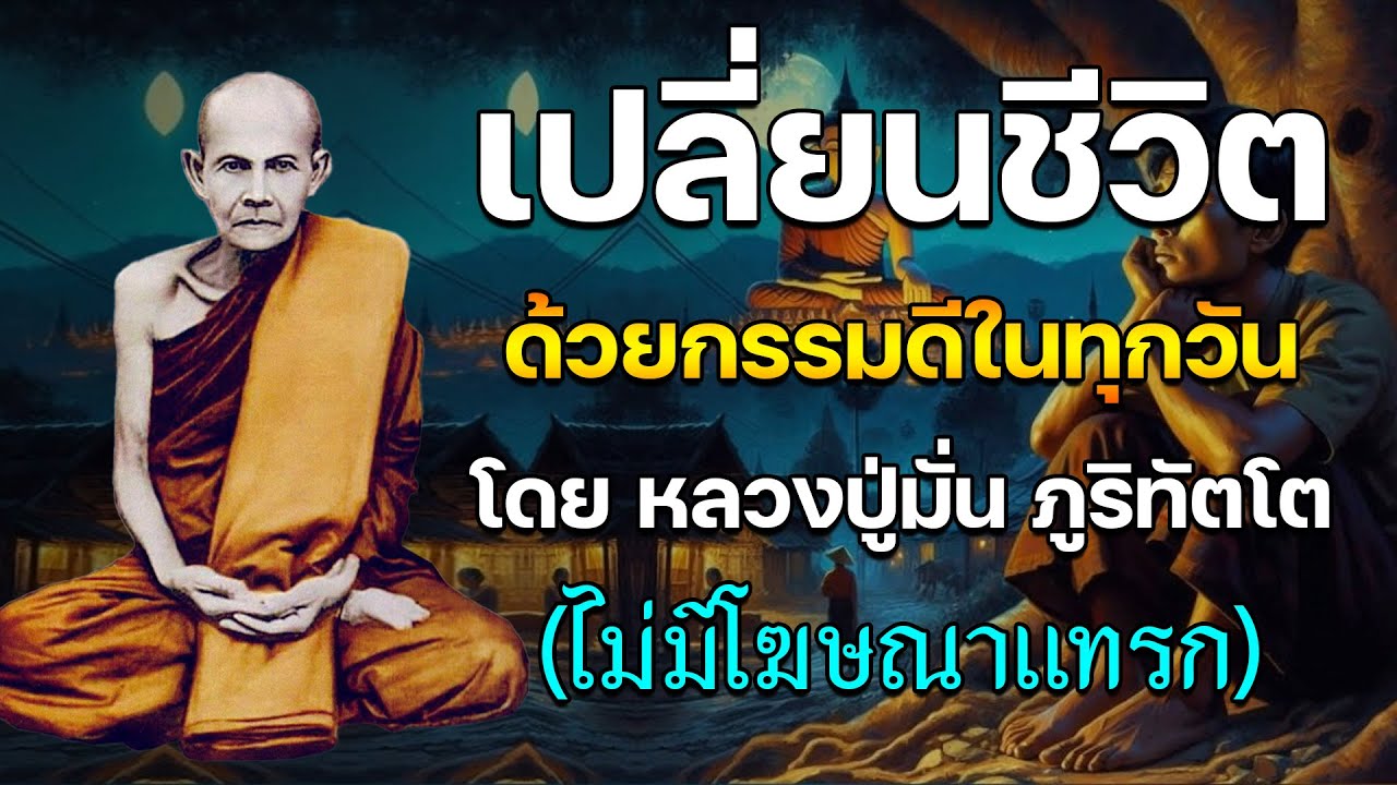 เปลี่ยนชีวิตด้วยกรรมดีในทุกวัน โดย หลวงปู่มั่น ภูริทัตโต (ไม่มีโฆษณาแทรก)
