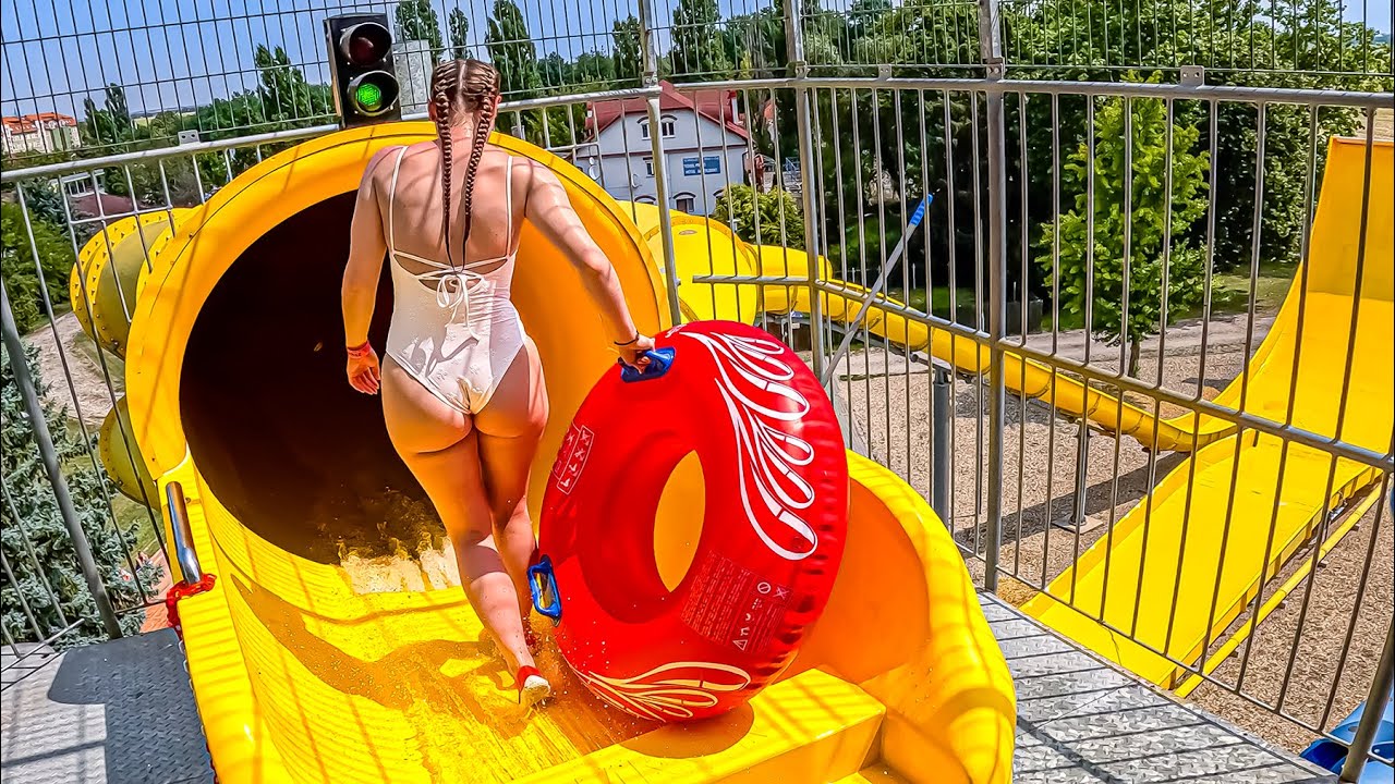 HUGE Turbulence WaterSlide at Zsóry Strandfürdő