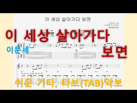 이 세상 살아가다 보면 (C Key / Easy TAB / Lyrics) - 이문세