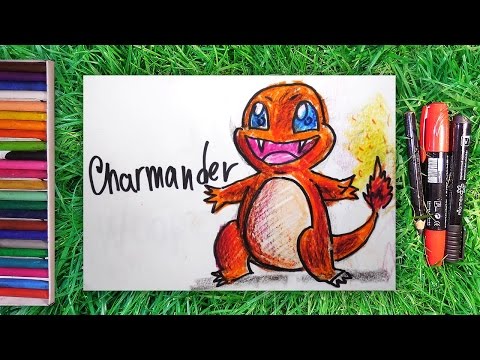 Как нарисовать Покемона Чармандера / How to draw Pokemon Charmander / Видео для детей