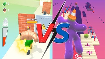 Muscle Rush Vs Blob Runner 3D All Levels Gameplay Android iOS Walkthrough 3DG118